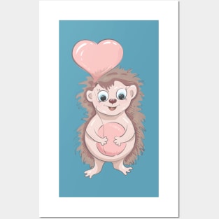 Hedgehog with a heart Posters and Art